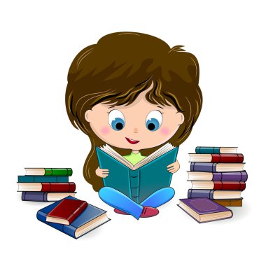 Kitap okuyan kız.