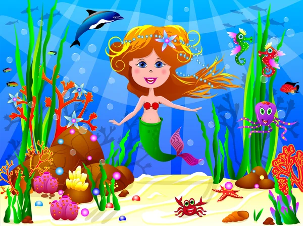 The Little Mermaid — Stock Vector