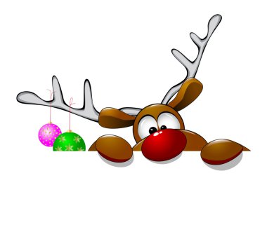 Cute Christmas reindeer Rudolph clipart