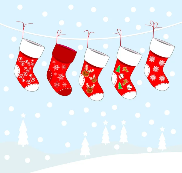 Christmas socks — Stock Vector