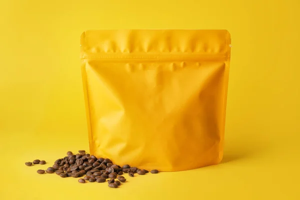 Blanco Koffiezak Kleur Achtergrond — Stockfoto