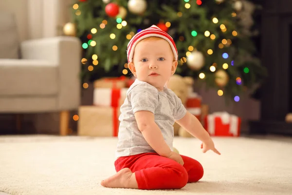 Bebé Bonito Quarto Decorado Para Natal — Fotografia de Stock
