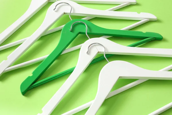 Clothes Hangers Color Background — Stock Photo, Image