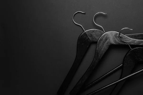 Clothes Hangers Dark Background — Stock Photo, Image