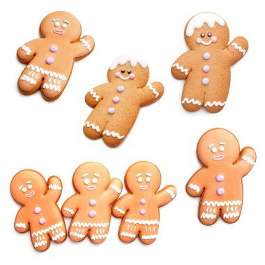 Beyaz arka planda lezzetli zencefilli kurabiyeler