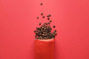 Arkaplanda boş kahve torbası