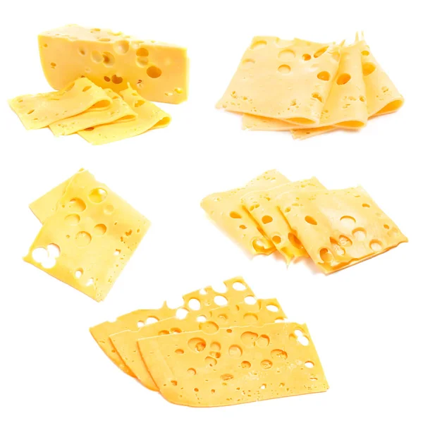 Sliced Tasty Cheese White Background — Stock Photo, Image