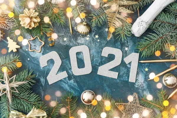 Felicitări Frumoase Anul Nou Figura 2021 — Fotografie, imagine de stoc