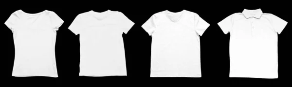 Different blank t-shirts on dark background