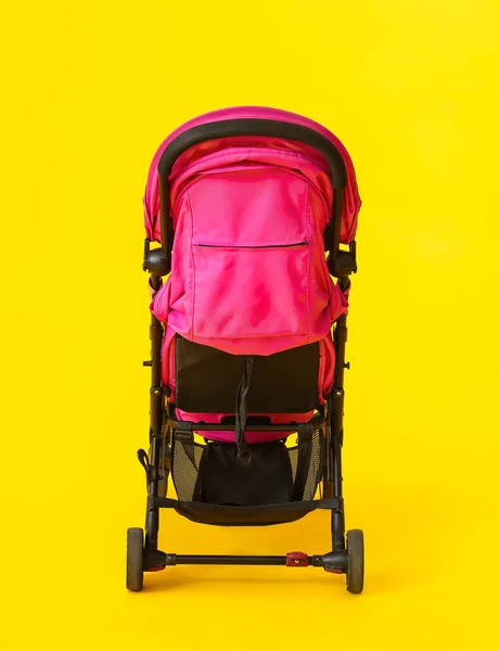 Modern Baby Stroller Color Background — Stock Photo, Image