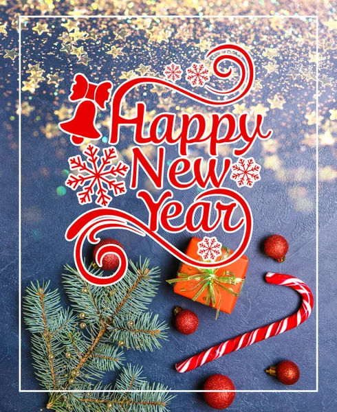 Beautiful Greeting Card Happy New Year Celebration — Stock Photo, Image