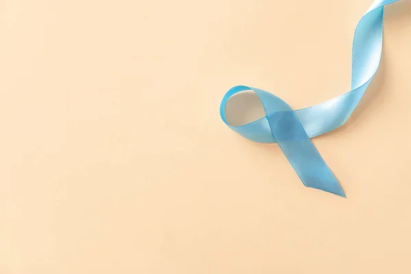Blue Ribbon Color Background Prostate Cancer Awareness Concept — Stock Photo, Image