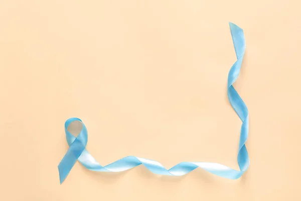 Blue Ribbon Color Background Prostate Cancer Awareness Concept — Stock Photo, Image