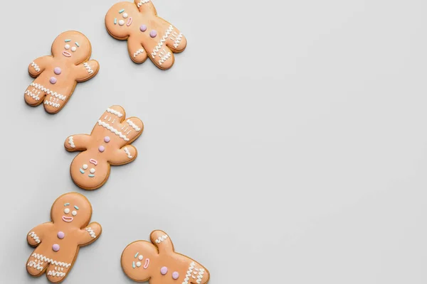 Tasty Gingerbread Cookies Light Background — Stock Photo, Image