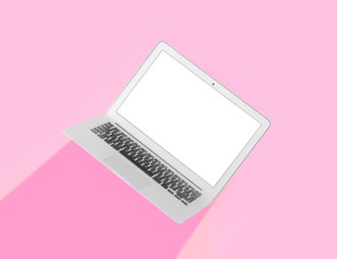 Renkli arkaplanda modern dizüstü bilgisayar