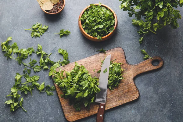 Composition Fresh Parsley Table — Stock Photo, Image