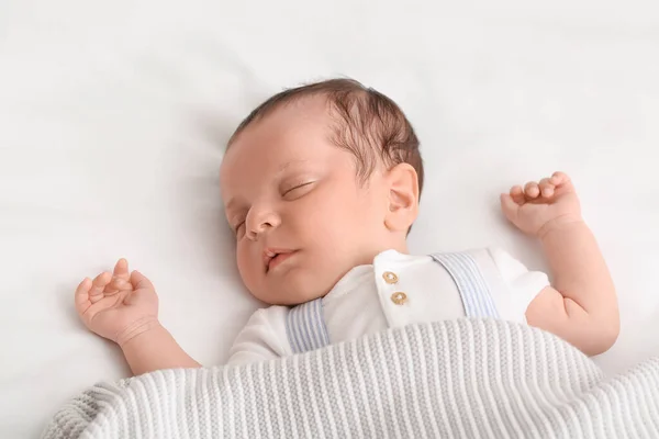 Cute Little Baby Lying Bed — Stock Photo, Image