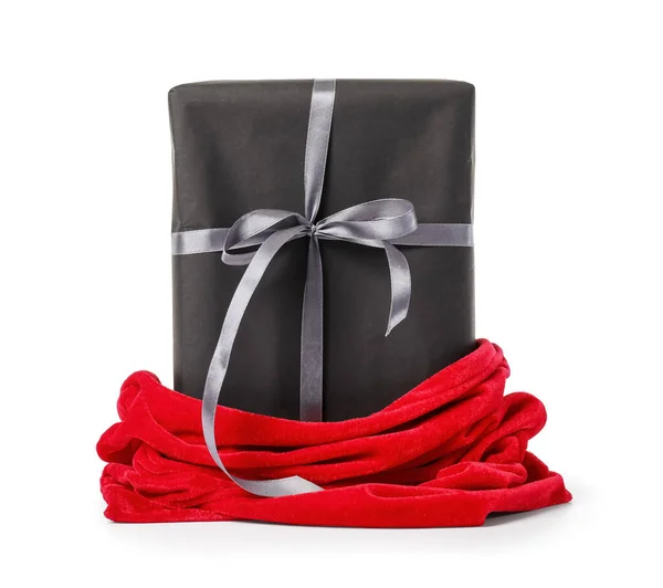 Santa Claus Bag Gift White Background — Stock Photo, Image