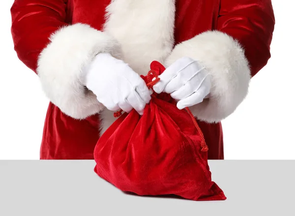 Santa Claus Bag White Background Closeup — Stock Photo, Image