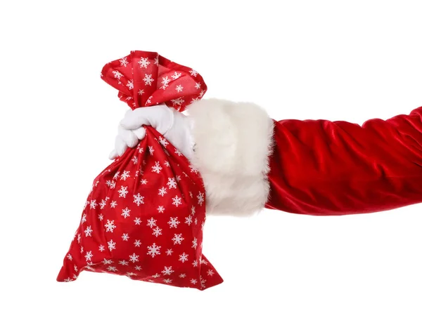 Hand Santa Claus Bag White Background — Stock Photo, Image