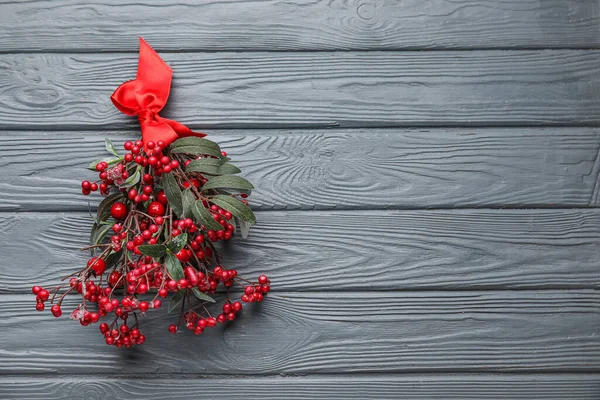 Mistletoe Branch Wooden Background — Stock Photo, Image