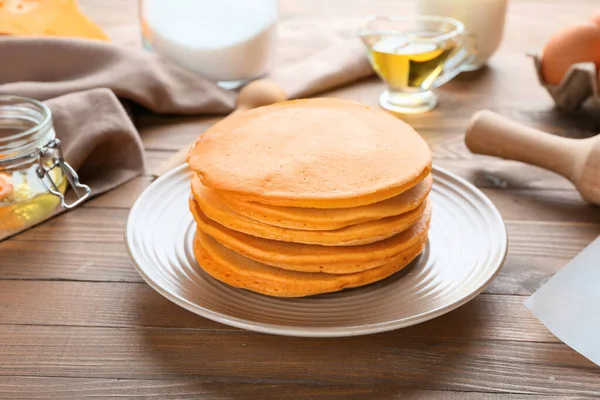 Pancake Labu Lezat Atas Meja — Stok Foto