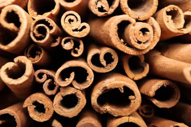 Arkaplan olarak birçok tarçın çubuğu