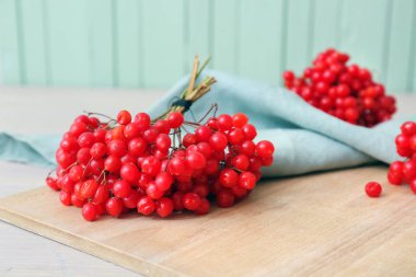Taze viburnum böğürtlenli pano, yakın plan.