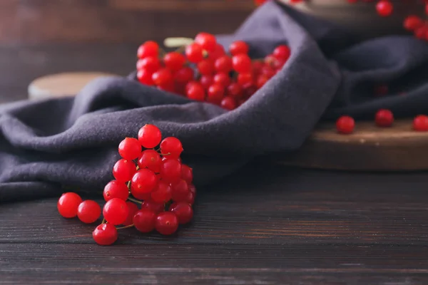 Fresh Viburnum Berries Wooden Background — Stock Photo, Image