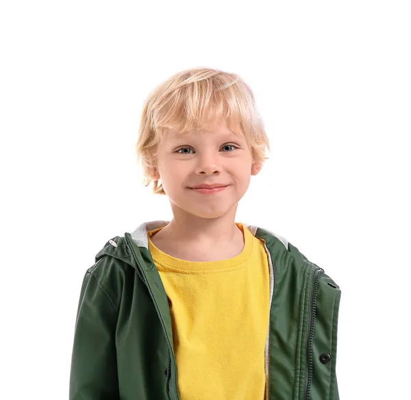 Lindo Niño Sobre Fondo Blanco — Foto de Stock