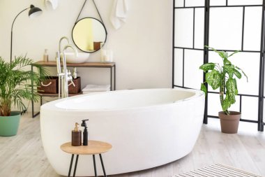 Modern şık banyonun içi.