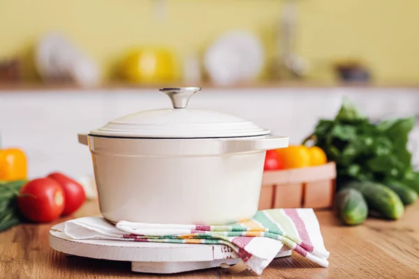 Cooking Pot Products Table Kitchen — Stock Photo, Image