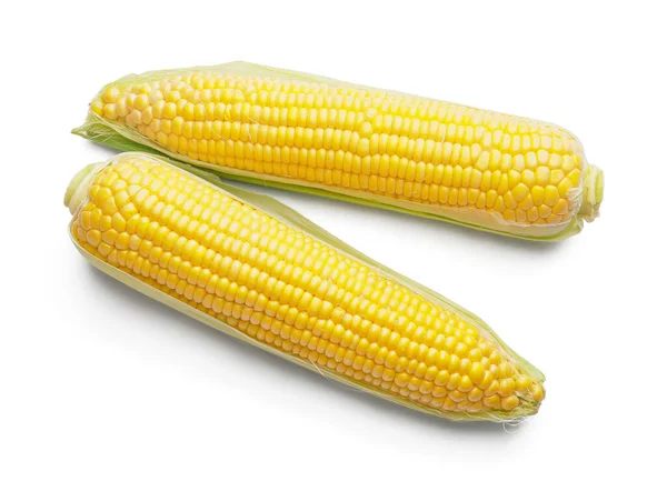 Свіжі Кукурудзяні Цицьки Білому Тлі — стокове фото