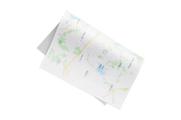 白色背景的城市地图 — 图库照片