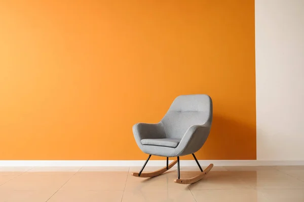 Stylish Armchair Color Wall Room — Stock Photo, Image