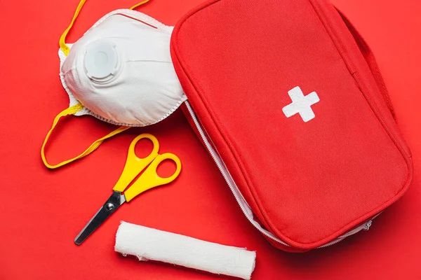 First Aid Kit Color Background — Stock Photo, Image