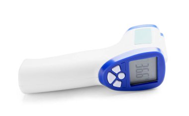 Beyaz arkaplanda kızılötesi termometre