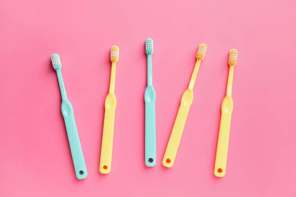 Toothbrushes Color Background — Stock Photo, Image
