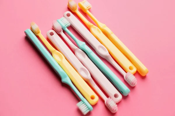 Toothbrushes Color Background — Stock Photo, Image