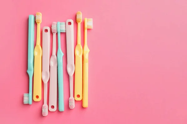 Toothbrushes Color Background — Stock Photo, Image