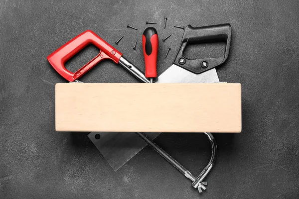 Set Construction Tools Dark Background — Stock Photo, Image