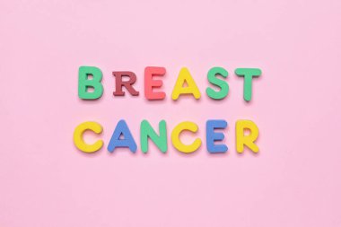 Renk arkaplanı üzerine Metin BREAST YARDIMI