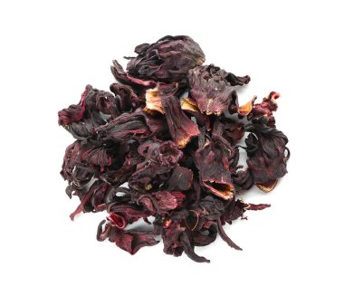 Beyaz arkaplanda kuru amber çayı