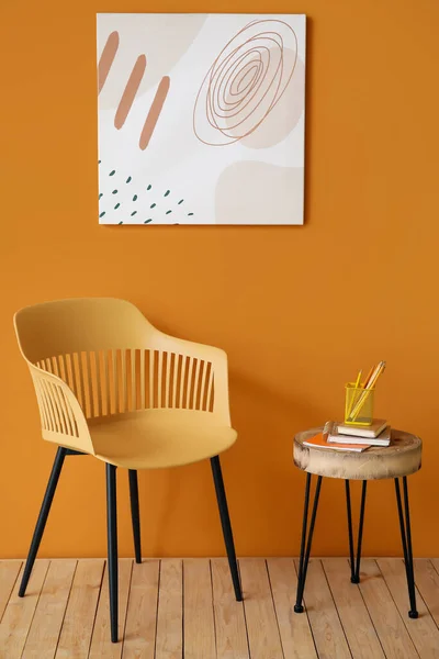 Chair Table Color Wall Room — Stock Photo, Image