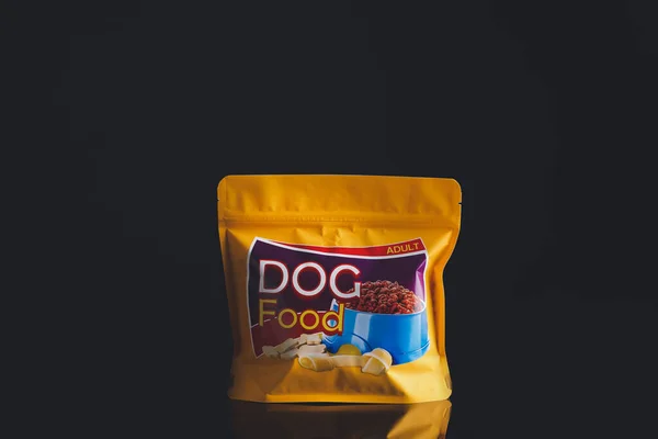 Tasty Pet Food Dark Background — Stock Photo, Image
