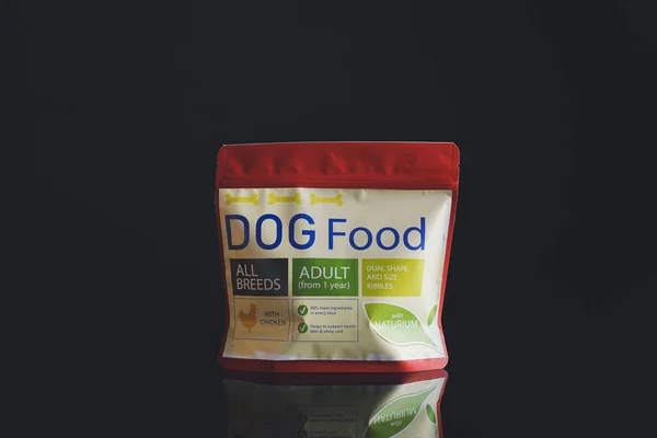 Tasty Pet Food Dark Background — Stock Photo, Image