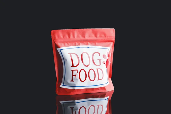 Tasty Pet Food Dark Background — Stock Photo, Image