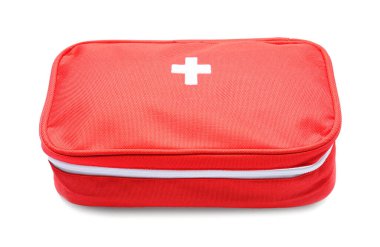 Beyaz arkaplanda ilk yardım çantası