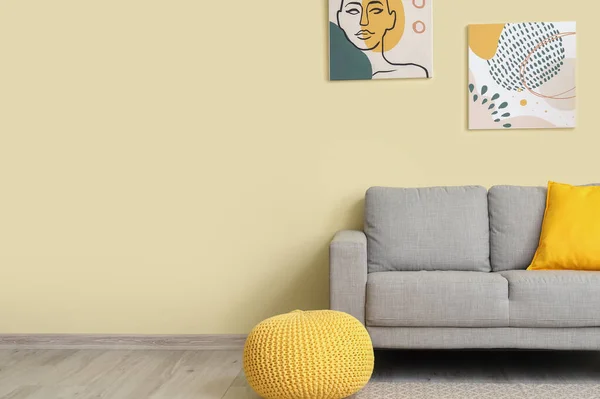 Interior Living Room Cozy Sofa — Stock Photo, Image