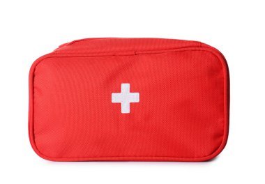 Beyaz arkaplanda ilk yardım çantası